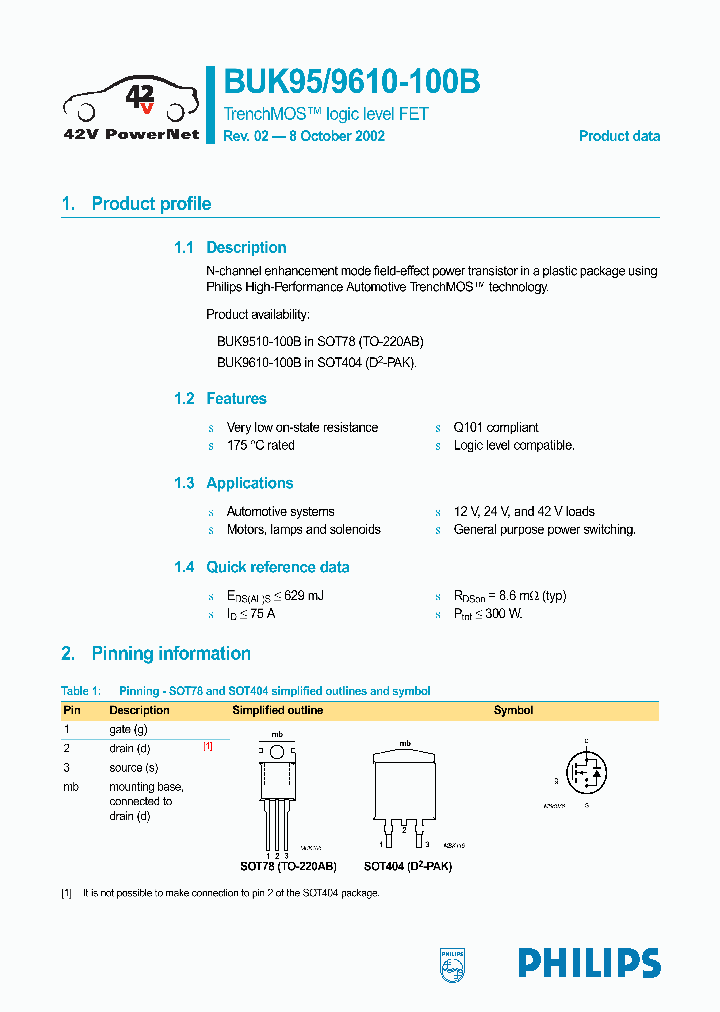 BUK9610-100B_1222053.PDF Datasheet