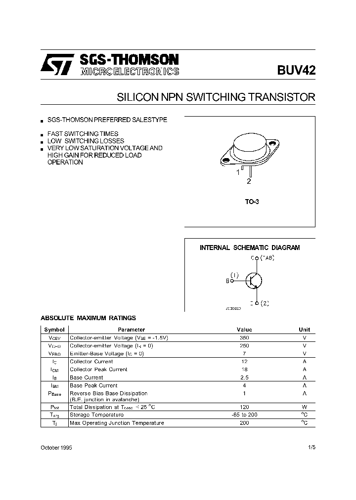 BUV42_1222294.PDF Datasheet