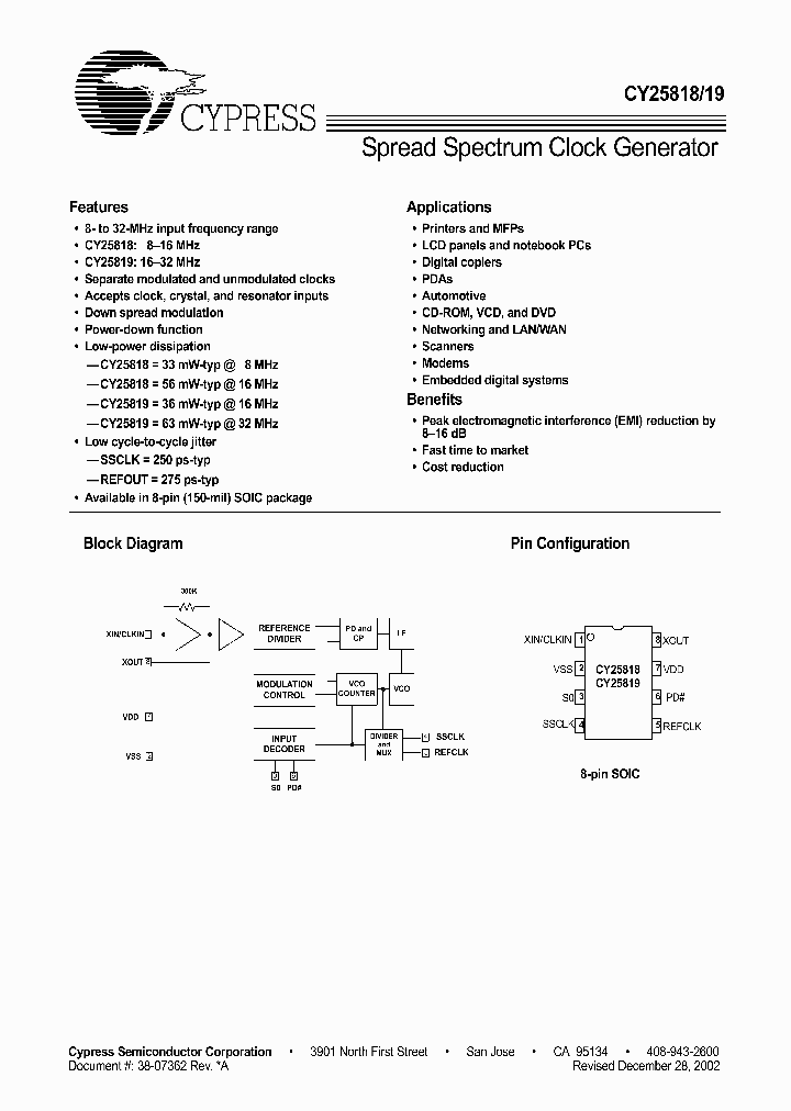 CY25819_1177956.PDF Datasheet