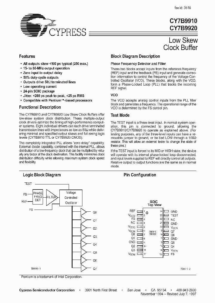 CY7B9910-7SC_1037821.PDF Datasheet