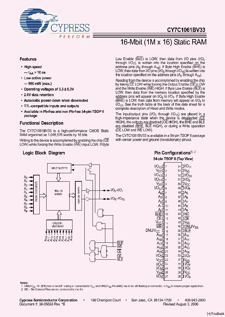 CY7C1061BV33_1114468.PDF Datasheet