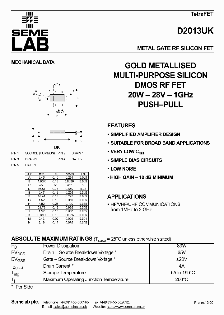 D2013UK_1231002.PDF Datasheet