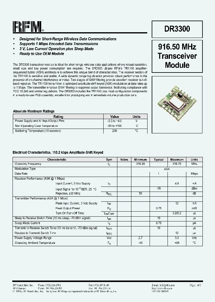 DR3300_1233732.PDF Datasheet