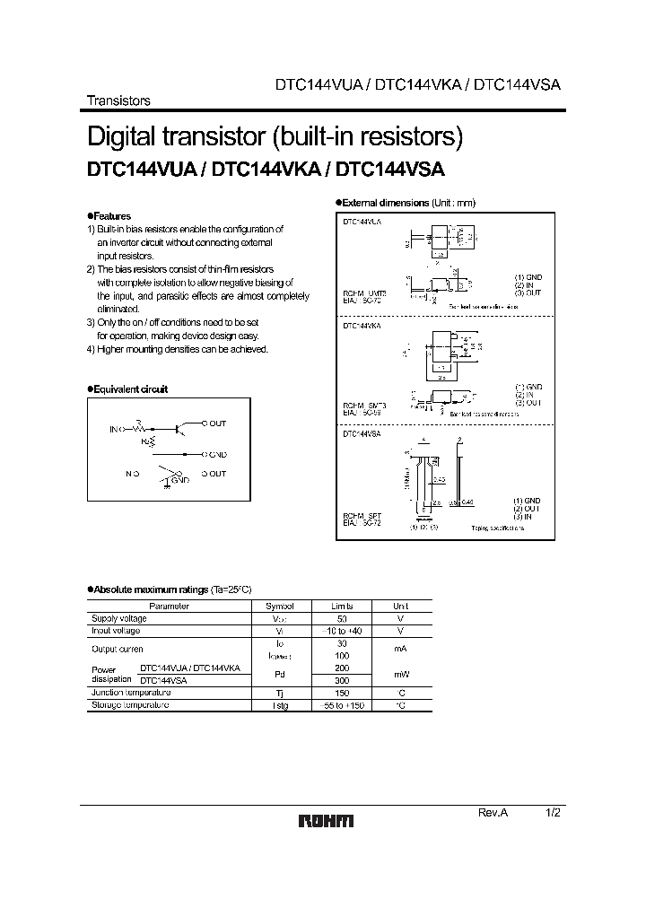 DTC144VUA_1235187.PDF Datasheet