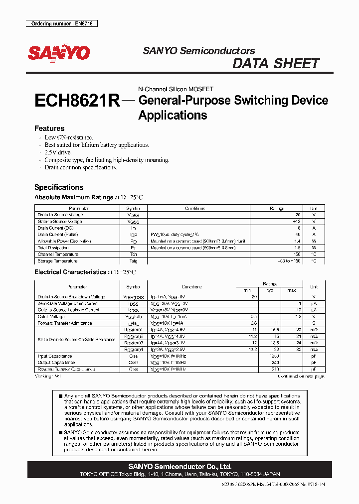 ECH8621R_1164002.PDF Datasheet