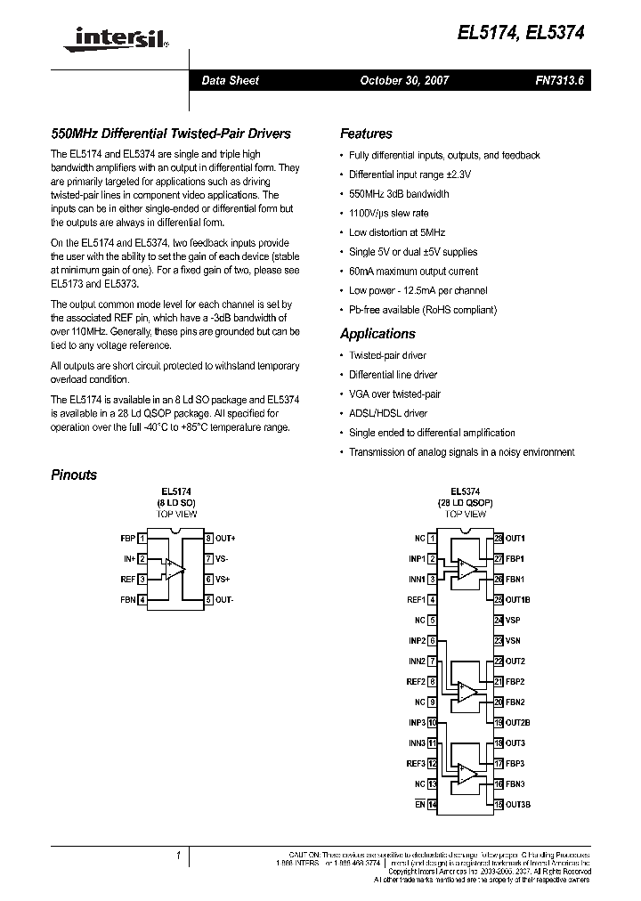 EL5374IU-T7_1236581.PDF Datasheet