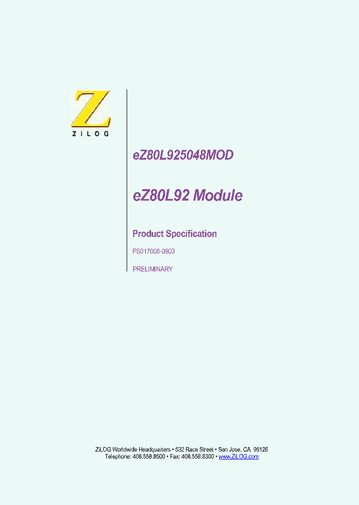 EZ80L925048MOD_939652.PDF Datasheet