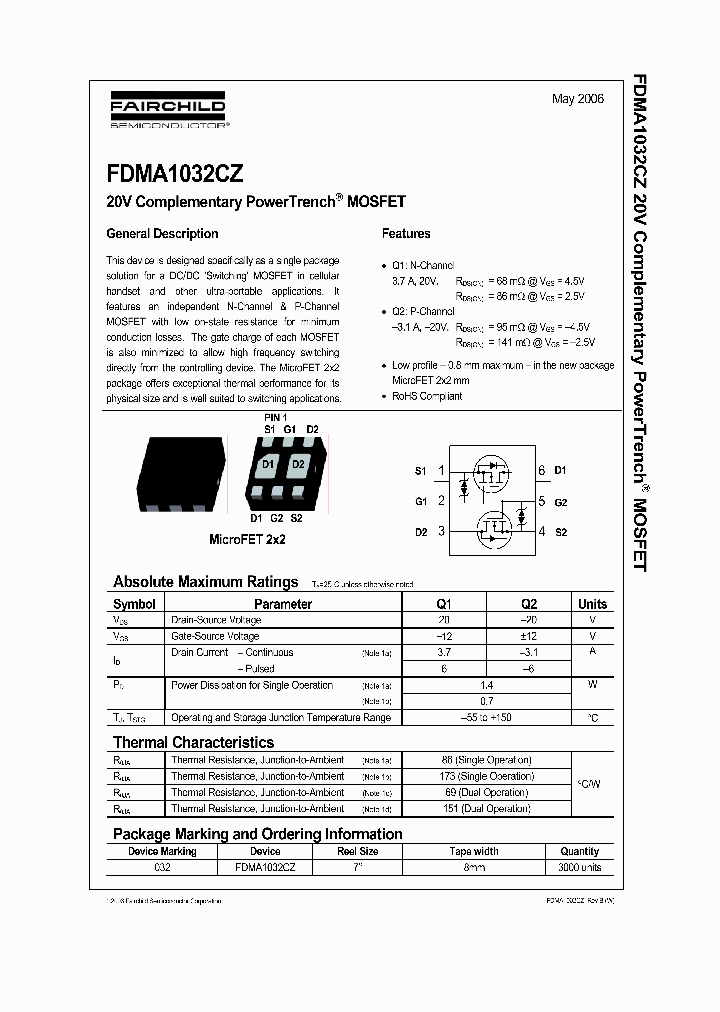 FDMA1032CZ_1239477.PDF Datasheet