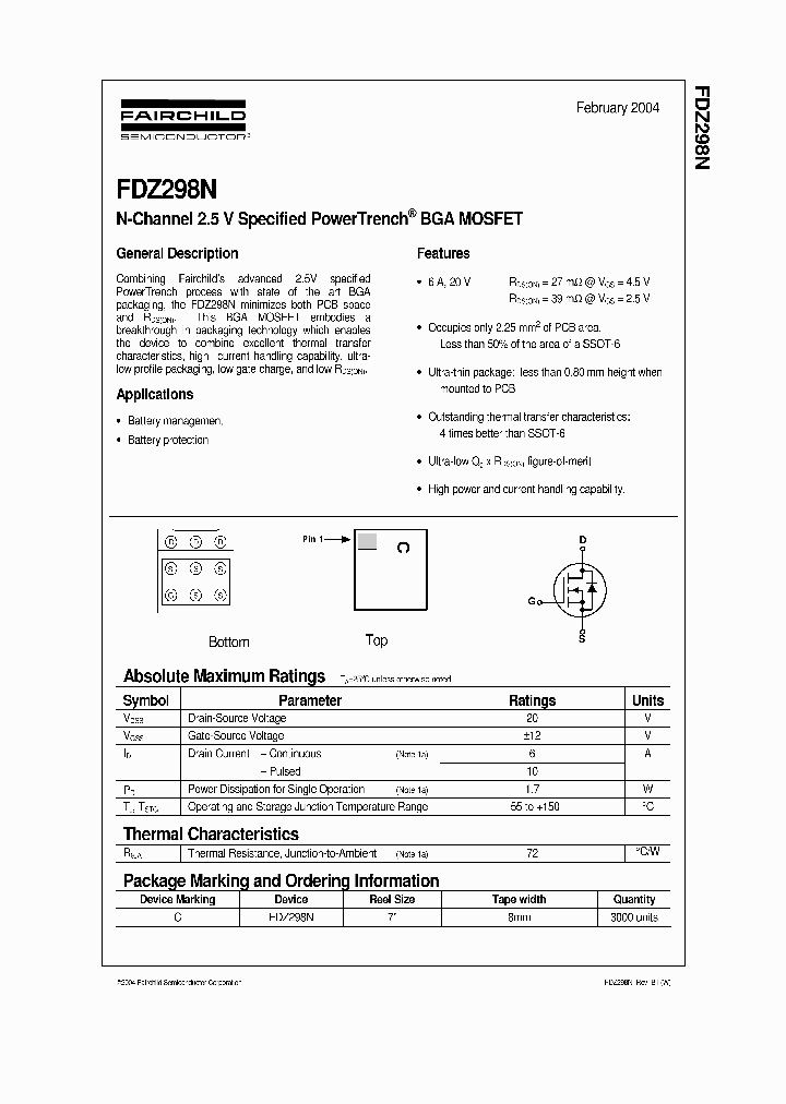 FDZ298N_1239901.PDF Datasheet