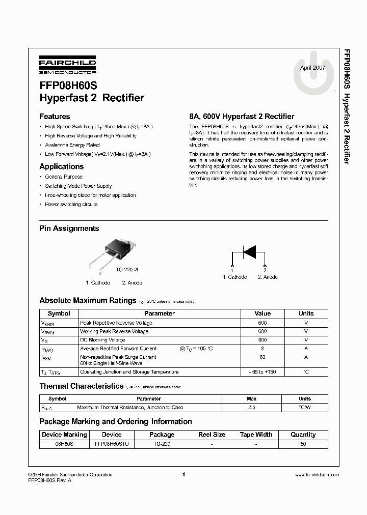 FFP08H60S07_1084086.PDF Datasheet