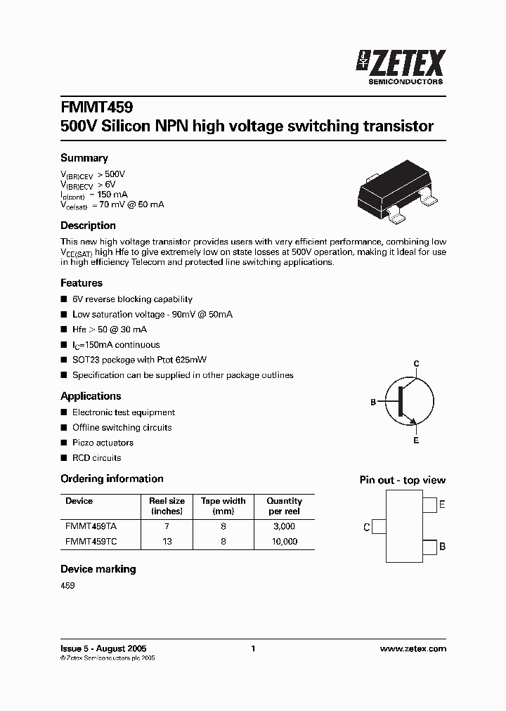 FMMT45905_1241020.PDF Datasheet