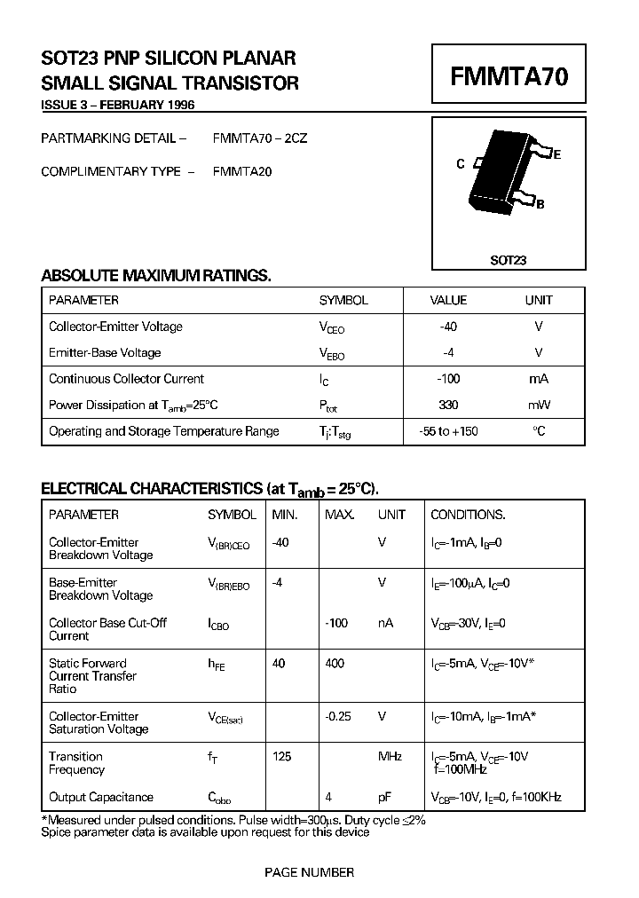 FMMTA70_1241067.PDF Datasheet