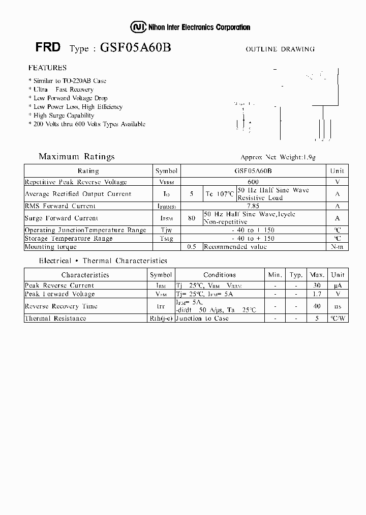 GSF05A60B_1246176.PDF Datasheet