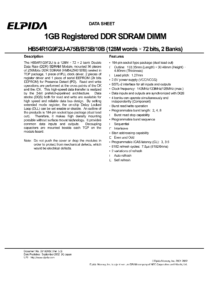 HB54R1G9F2U-B75B_1247338.PDF Datasheet