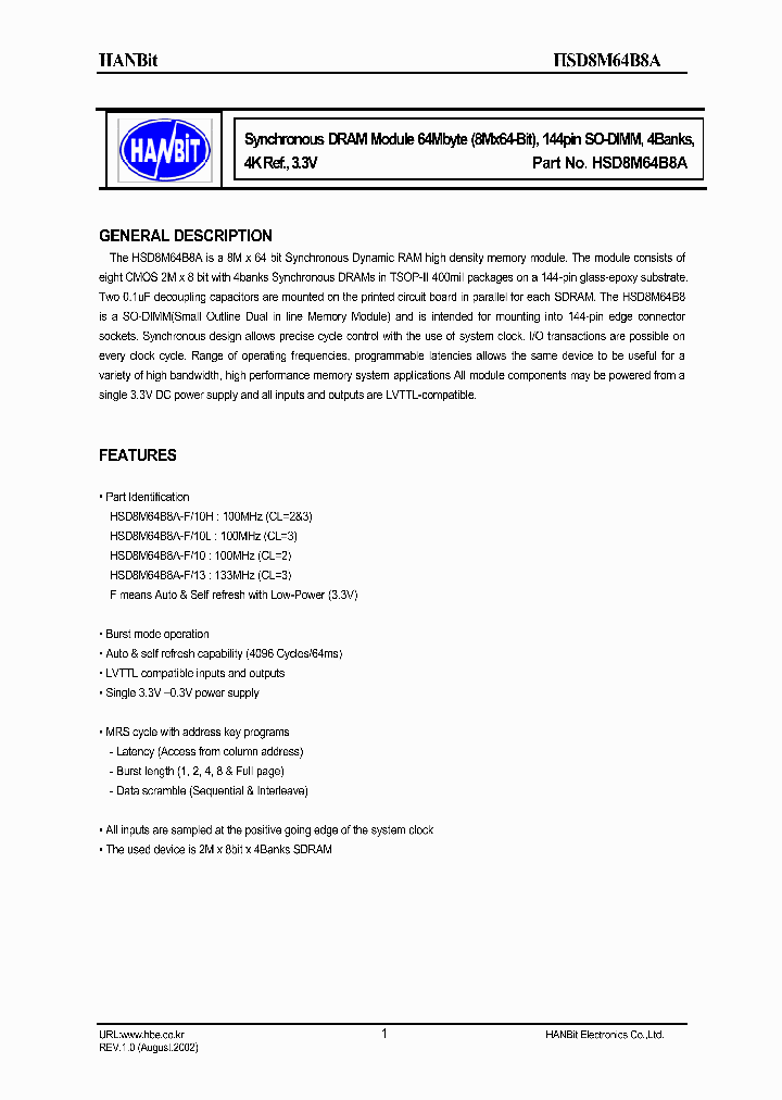 HSD8M64B8A_632836.PDF Datasheet