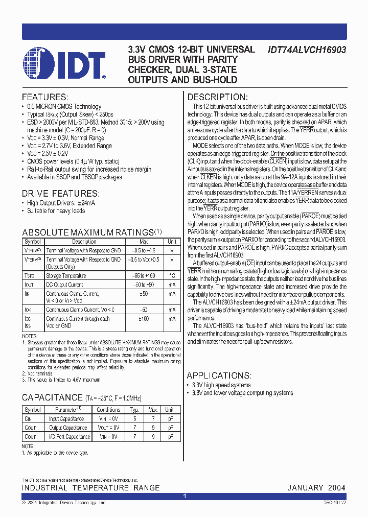 IDT74ALVCH16903PA_665420.PDF Datasheet