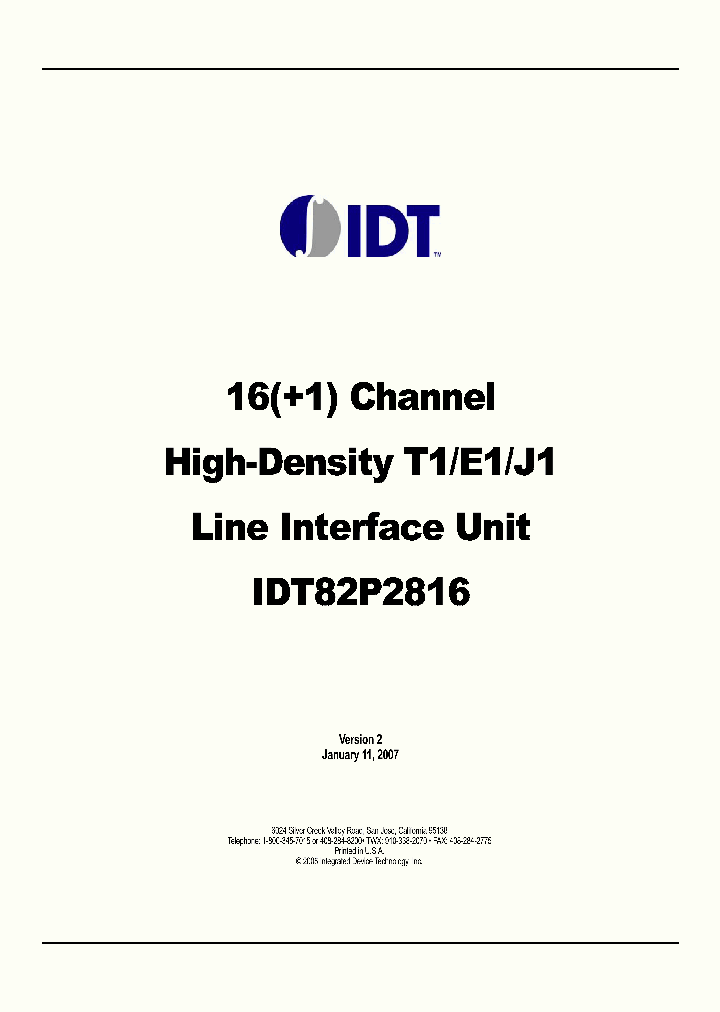 IDT82P2816_1060069.PDF Datasheet