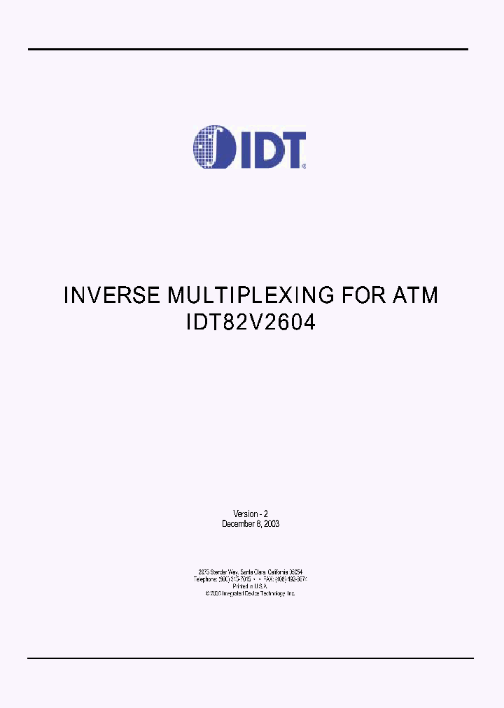 IDT82V2604BB_1254159.PDF Datasheet