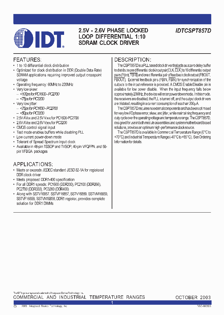 IDTCSPT857DVFQFPNI_1254168.PDF Datasheet