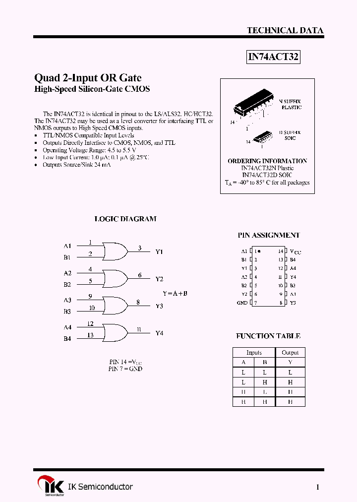 IN74ACT32N_1254750.PDF Datasheet