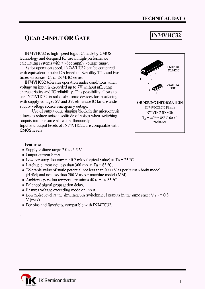 IN74VHC32N_1254874.PDF Datasheet