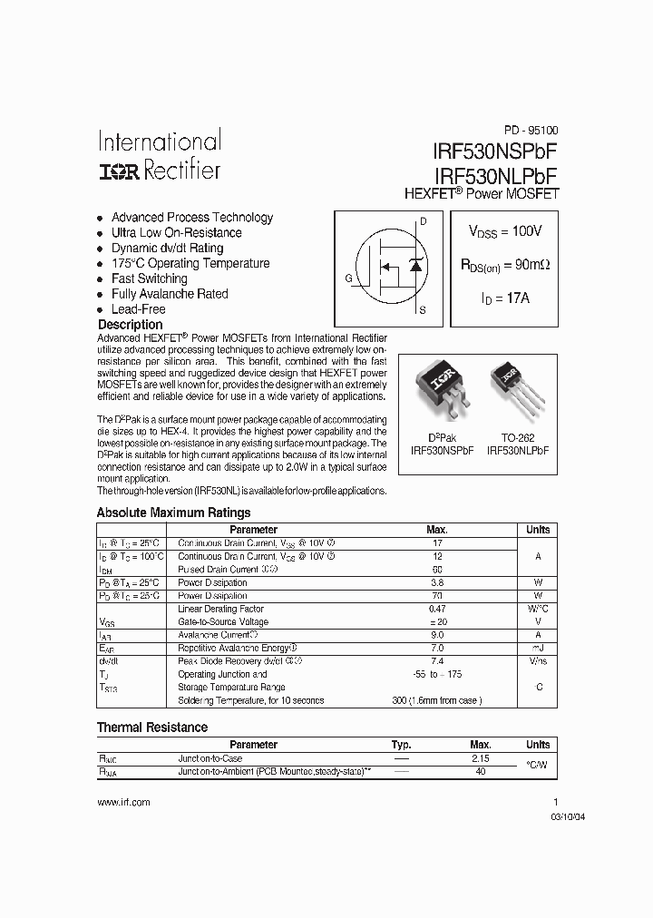 IRF530NLPBF_1132139.PDF Datasheet