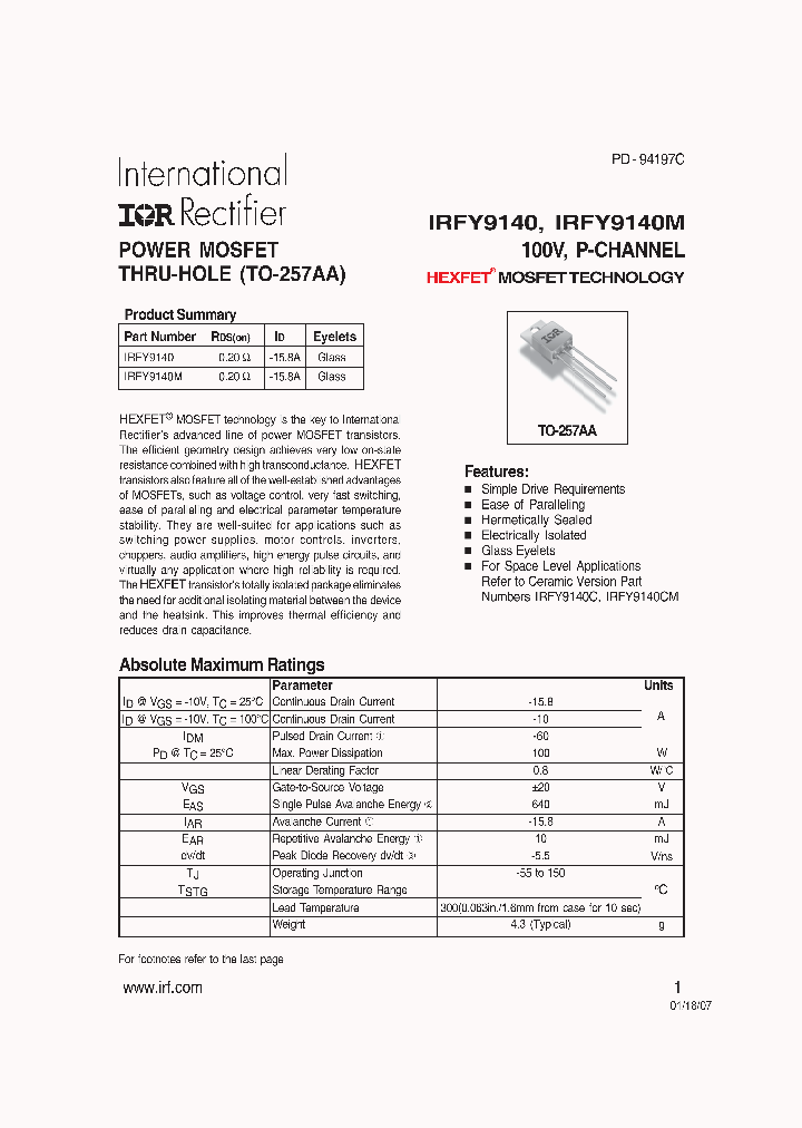 IRFY9140M_1256245.PDF Datasheet