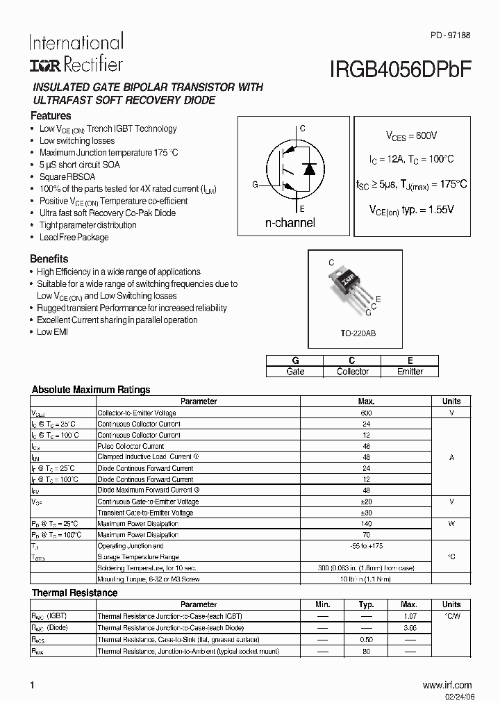 IRGB4056DPBF_1256414.PDF Datasheet