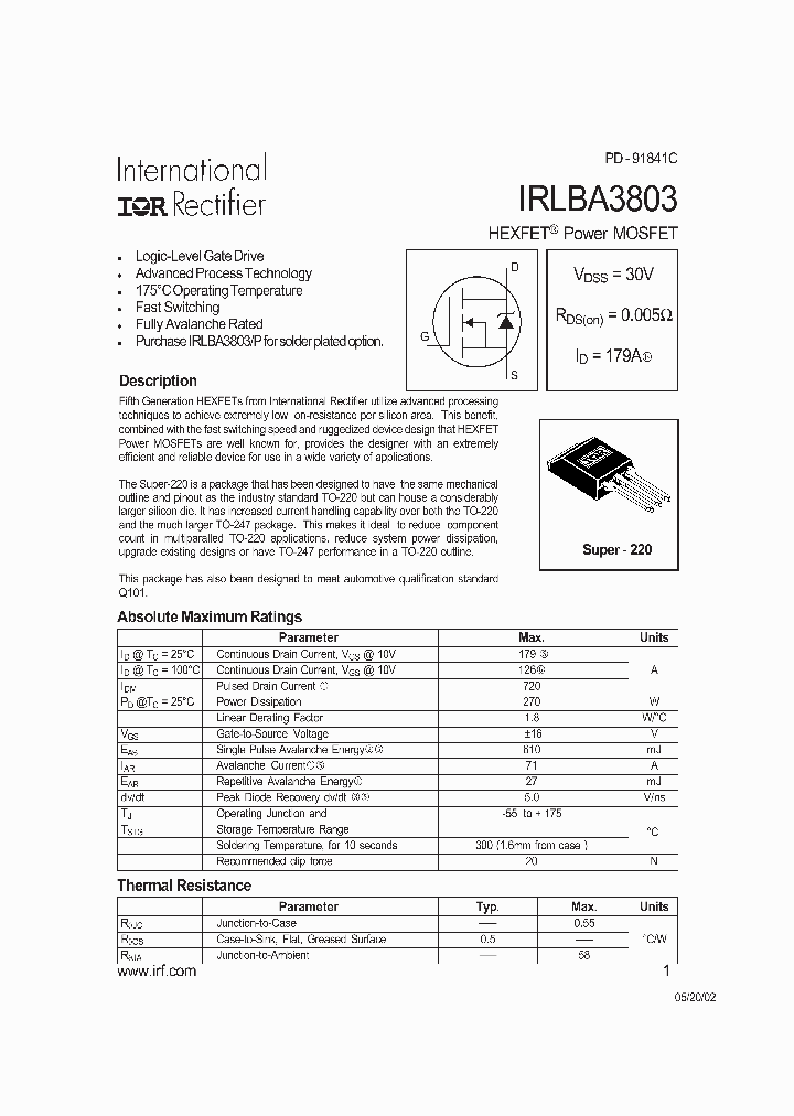 IRLBA3803_1256840.PDF Datasheet