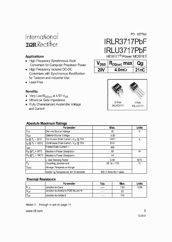 IRLU3717PBF_1256928.PDF Datasheet