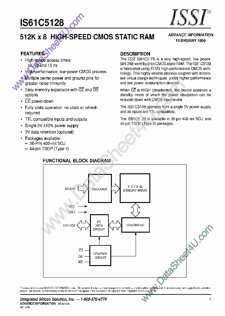 IS61C5128_1171240.PDF Datasheet