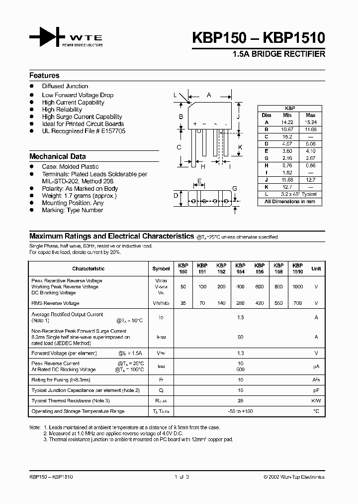 KBP158_1259855.PDF Datasheet