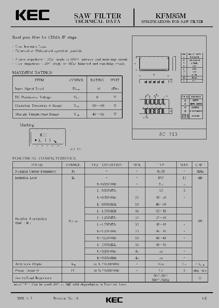 KFM85M_1260308.PDF Datasheet