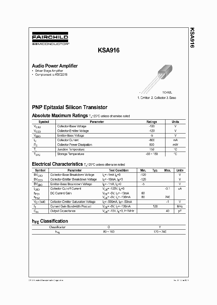 KSA916_1261099.PDF Datasheet