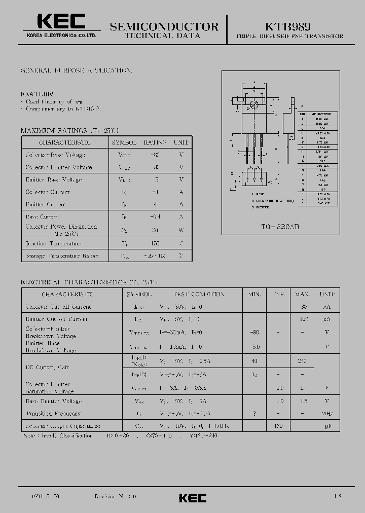 KTB989_1261647.PDF Datasheet