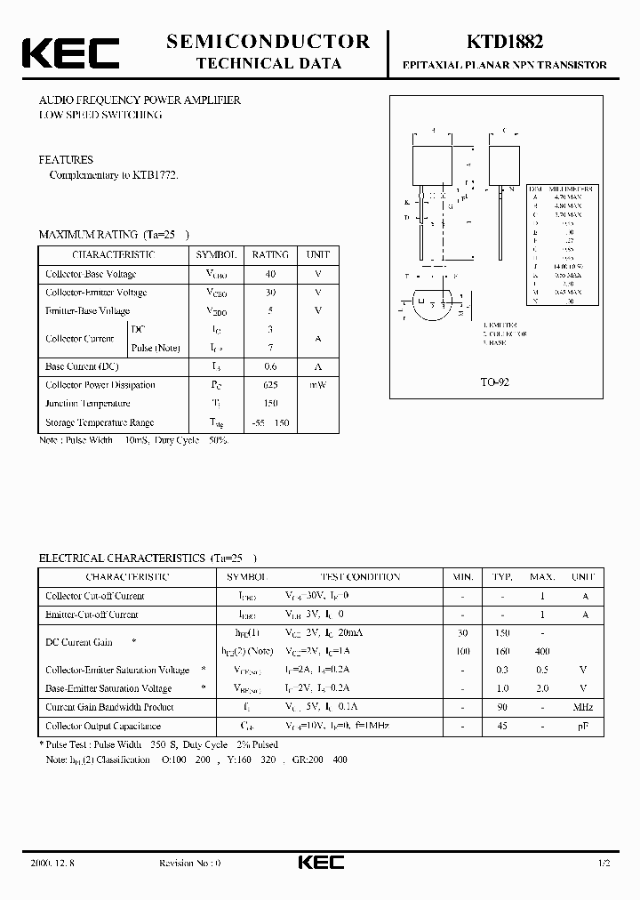 KTD1882_1261782.PDF Datasheet