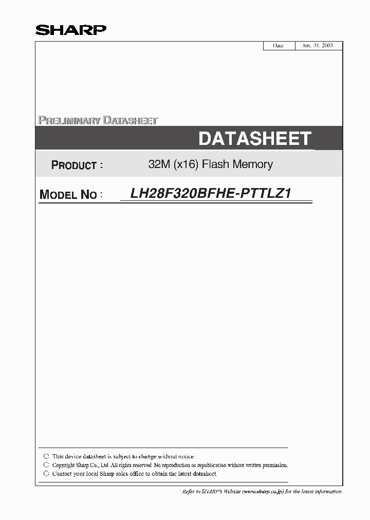 LH28F320BFHE-PTTLZ1_1157569.PDF Datasheet