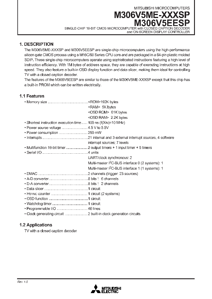 M306V5ME-XXXSP_701702.PDF Datasheet