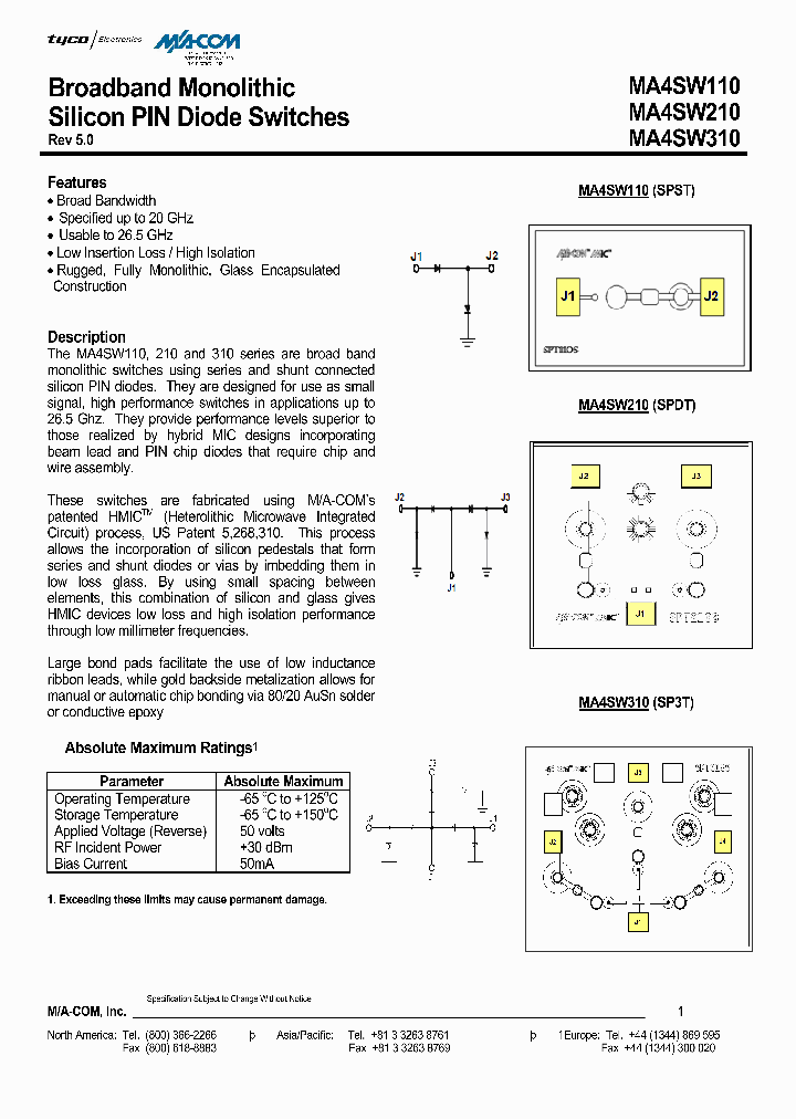 MA4SW210_838161.PDF Datasheet