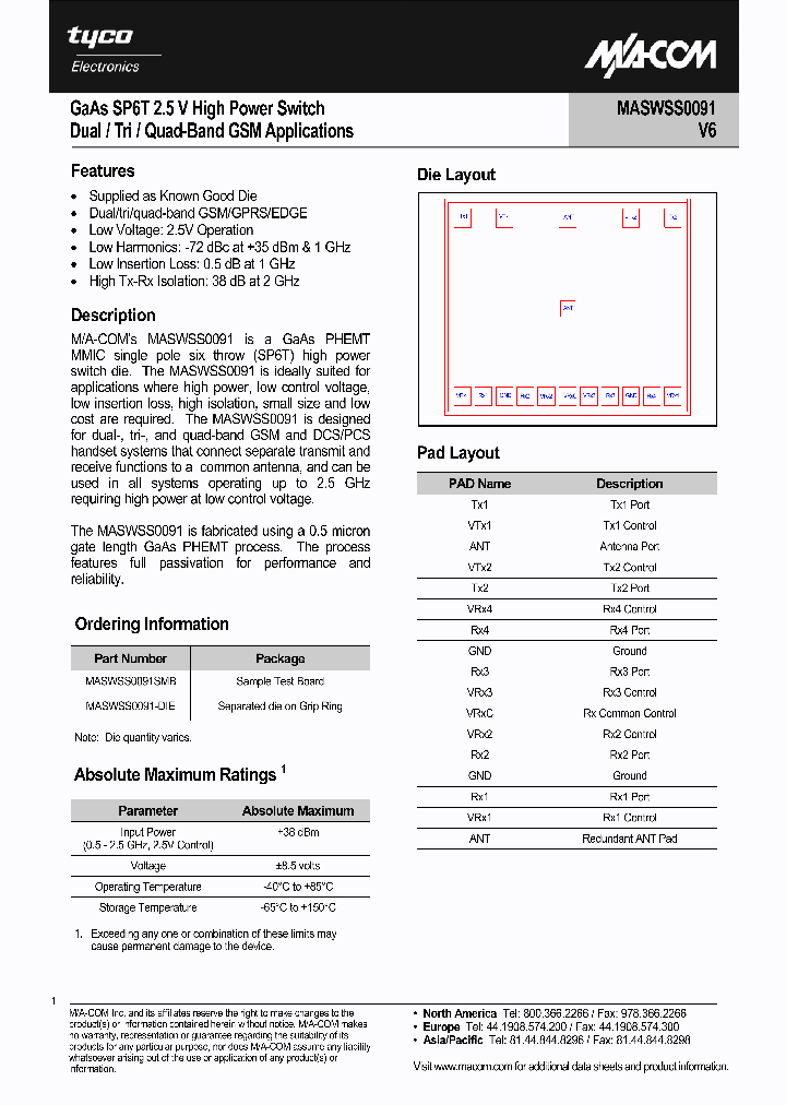 MASWSS0091-DIE_1186634.PDF Datasheet