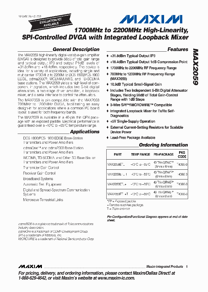 MAX2059ETL-T_690192.PDF Datasheet