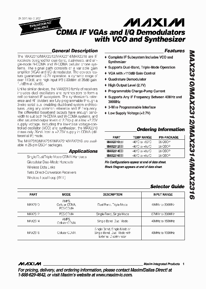 MAX2310_819992.PDF Datasheet