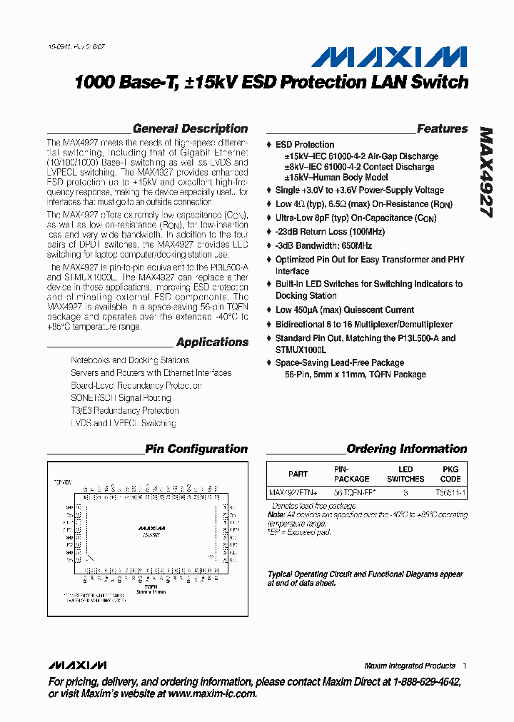 MAX4927ETN_1273447.PDF Datasheet