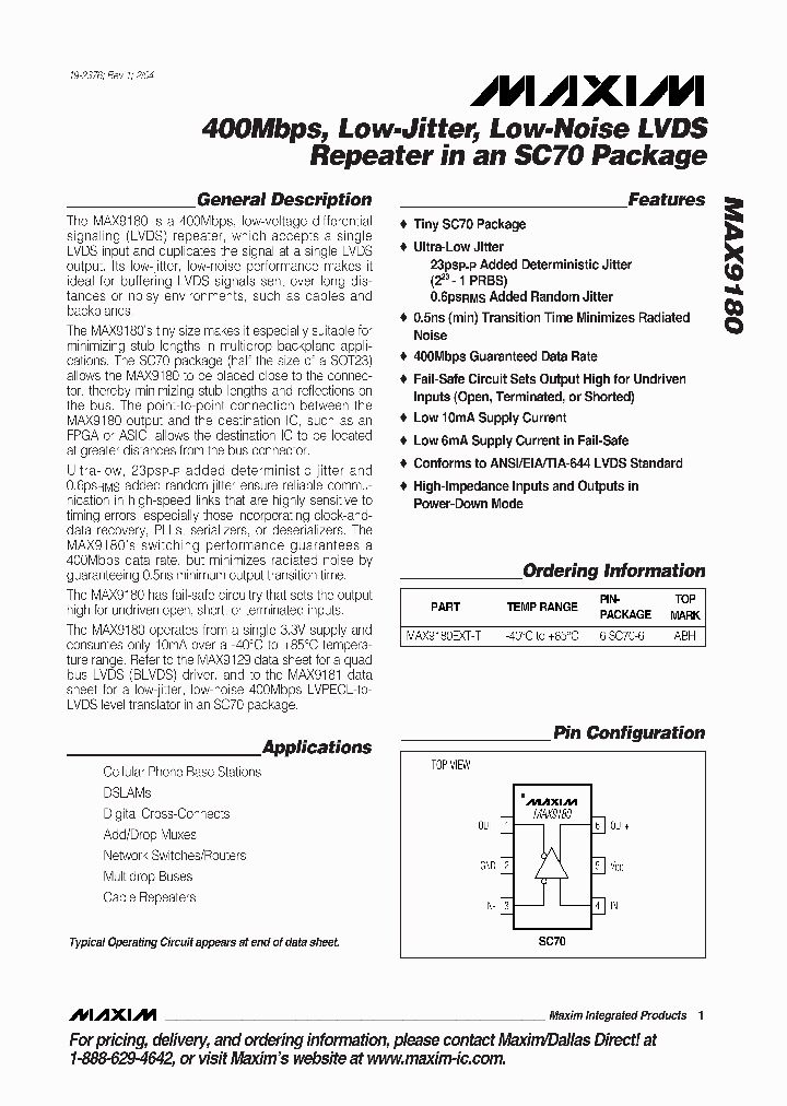 MAX9180EXT-T_663444.PDF Datasheet