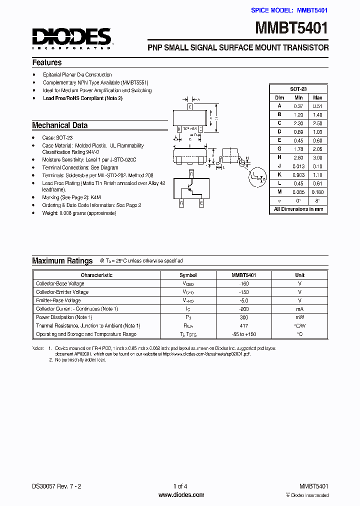 MMBT5401-7-F_1083060.PDF Datasheet