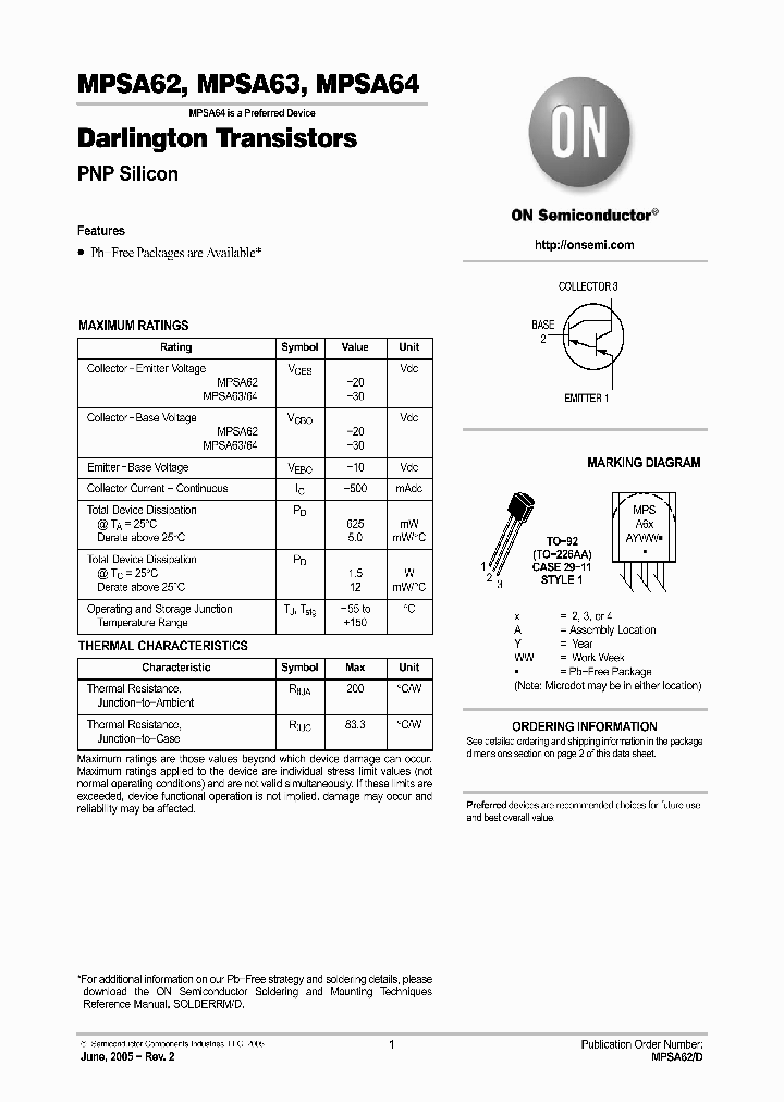 MPSA64RLRMG_1282821.PDF Datasheet