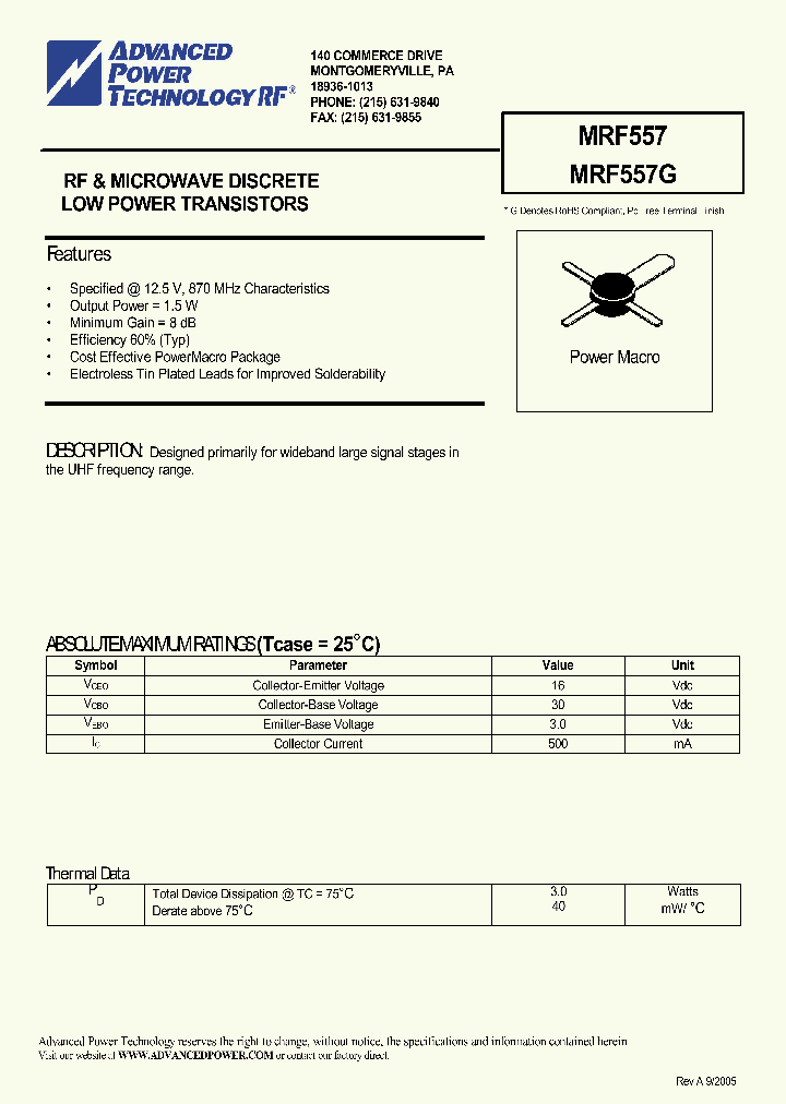 MRF557_1114743.PDF Datasheet