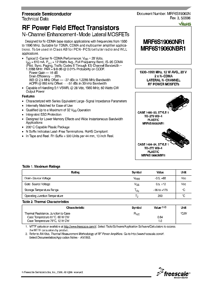 MRF6S19060NR1_1283625.PDF Datasheet