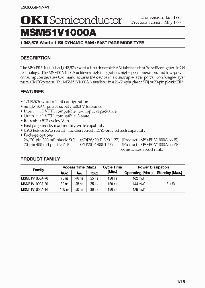 MSM51V1000A-80_1284587.PDF Datasheet