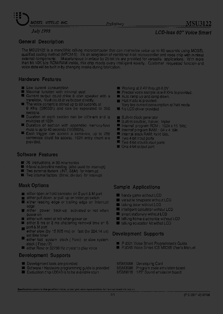 MSU3122_1173609.PDF Datasheet